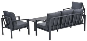 Garden Impressions Durban loungeset 4-delig - donker grijs