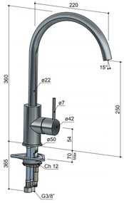 Hotbath Cobber Keukenmengkraan Draaibaar Gepolijst Messing CB040