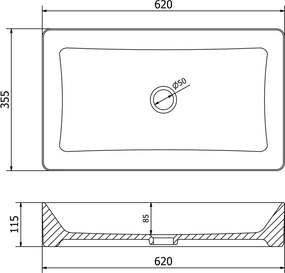 Mexen Nadia opbouw wasbak 62 x 35 cm, wit - 21616000