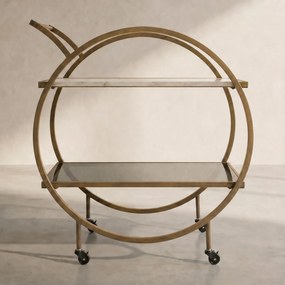Ronde Design Trolley Messing - 74 X 40cm.