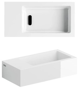 Clou Flush 3 fontein mineraalmarmer 36cm links wit glans