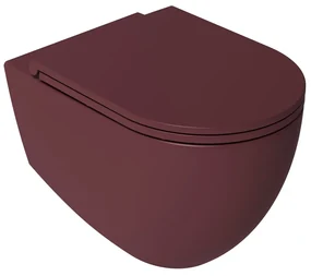 Isvea Infinity randloos toilet 53x36,5cm mat rood