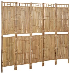 vidaXL Kamerscherm met 5 panelen 200x180 cm bamboe