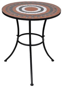 vidaXL Bistrotafel 60 cm mozaïek terracottakleurig en wit