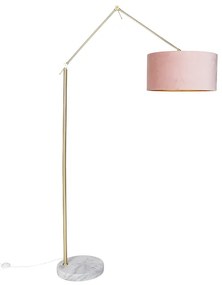 Stoffen Moderne vloerlamp goud velours kap roze 50 cm - Editor Modern E27 Binnenverlichting Lamp