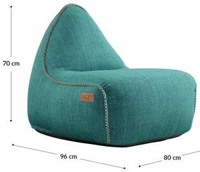 Cobana Lounge Chair & Pouf Outdoor - Petrol