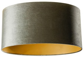Velours lampenkap groen met gouden binnenkant ovaal 50/33/25