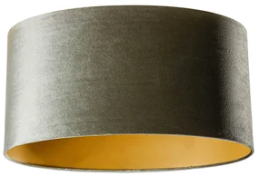 Velours lampenkap groen met gouden binnenkant ovaal 50/33/25