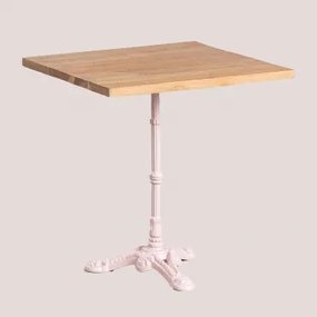 Vierkante Bartafel In Acaciahout Viena ↔︎ 70 Cm & Suikerspinroos - Sklum