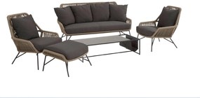 4 Seasons Outdoor Ramblas loungeset met Atlas tafel 120 x 62 x 35 cm * SALE *  Loungeset    taupe weerbestendig