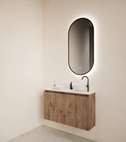 Gliss Design Echo toiletmeubel 80cm castle eiken met toppaneel wit mat