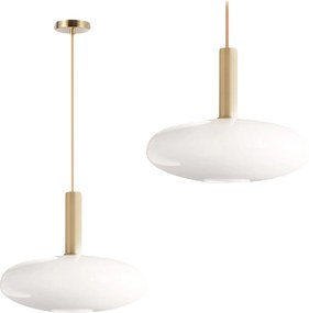 Hangende Plafondlamp Melkglas Goud Wit APP668-1CP