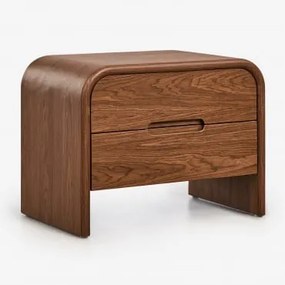Pack Van 2 Nachtkastjes 45x40 Cm In Mdf Claudres Marrón Nogal Oscuro - Sklum