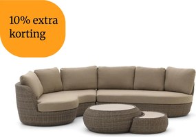 + 10% kassakorting | Hoek loungeset Intenso | 6 personen | Loungeset Beige | Hoekbank Aluminium | Kees Smit Tuinmeubelen