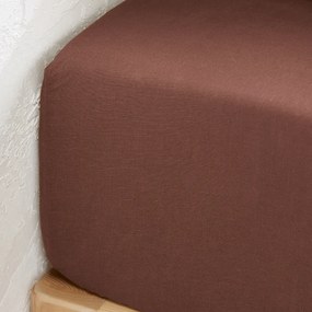 Hoeslaken in gewassen linnen, omslag 35 cm, Linot