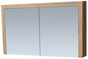 Brauer Rise spiegelkast 120cm met 2 dubbelzijdige spiegeldeuren eiken grijs