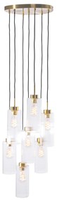 Art Deco hanglamp goud met glas 7-lichts - Laura Art Deco E27 rond Binnenverlichting Lamp