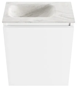 Mondiaz Ture DLux toiletmeubel 40cm talc met wastafel ostra links met kraangat