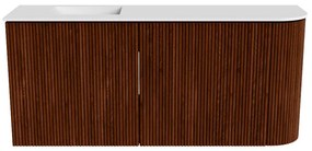 Mondiaz Joya 90cm toiletmeubel ronding rechts ruby met wastafel faye links zonder kraangat talc