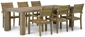 Tuinset 6 personen 240 cm Teak Naturel teak Garden Collections Liverpool/Brighton
