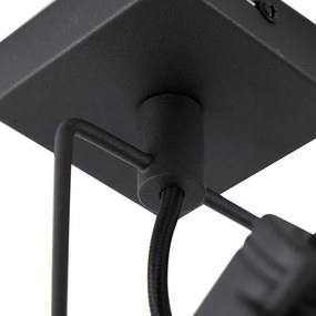 Industriële plafondspot zwart draai- en kantelbaar GU10 50mm - Suplux