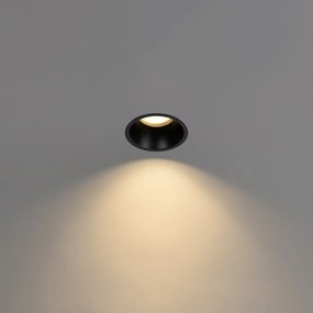 Set van 6 inbouwspots zwart GU10 70mm IP44 - Dept