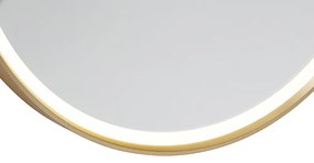 Moderne badkamerspiegel goud incl. LED IP44 met spiegel - Miral Modern IP44 rond Lamp