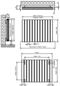 Eastbrook Hadleigh radiator 85x60cm aluminium 1407W wit mat