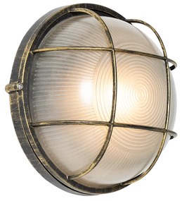 Industriële buitenwandlamp antiek goud IP44 - Hanneke