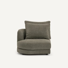 Linker halve bank, afgerond, modulair, van katoen en linnen, TIBERIO