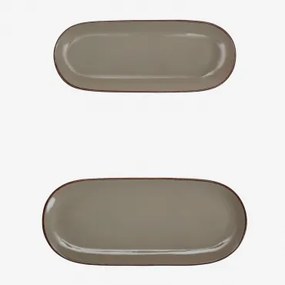 Set Van 2 Ronilena Gres Trays Cederbruin - Bruin - Sklum