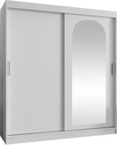 Kledingkast Hartford 500, Wit, 200x180x62cm, 149 kg, Kledingkast deuren: Schuivend, Aantal planken: 9, Aantal planken: 9