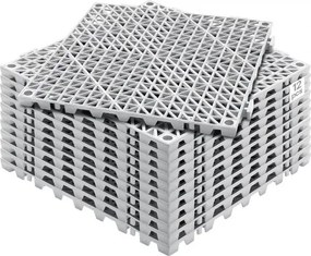 VEVOR in elkaar grijpende tegels 12 stuks vloertegels drainage vloertegels vloertegels 30 x 30 cm vierkante vloertegels voor buiten patio pvc vloertegels badkamer zwembad toilet grijs