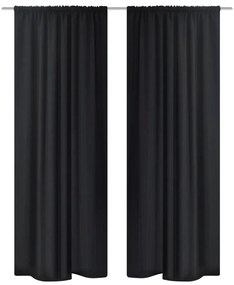 vidaXL Gordijnen verduisterend 2 st dubbellaags 140x245 cm zwart