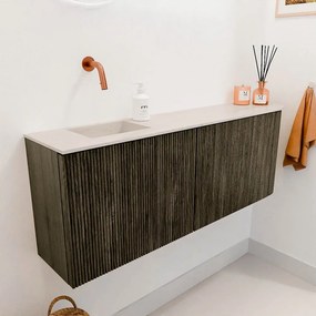 Mondiaz Joya DLux 110cm toiletmeubel ronding rechts shadow met wastafel faye links zonder kraangat meli