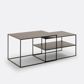 Set van 2 nesting salontafels in staal, Miva