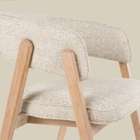 Eiken Eetkamerstoel Met Armleuningen Beige