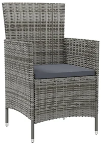 vidaXL Tuinstoelen 2 st met kussens poly rattan grijs