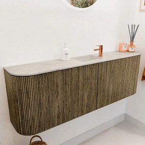 Mondiaz Joya DLux 125cm toiletmeubel ronding links/rechts dusk met wastafel faye midden 1 kraangat ostra