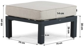 Stoel en Bank Loungeset 5 personen Aluminium/Polywood (teakfinish) Grijs  Lifestyle Garden Furniture Bilbao