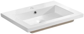 Comad Capri White badkamermeubel 60cm met witte wastafel en kraangat wit/eiken