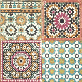 DUTCH WALLCOVERINGS Behang Marokkaanse tegels meerkleurig