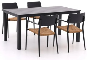 + 10% kassakorting | Diningset Bellagio | 4 personen aluminium | Tuinset stapelbaar | 5-delig | Kees Smit Tuinmeubelen