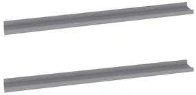 vidaXL Wandschappen 2 st 100x9x3 cm grijs