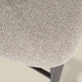 Eleonora Mikky Luxe Barstoel Walnoot En Taupe Stof