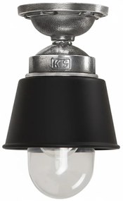 Plafondlamp Kostas zwart aluminium E27 binnen en verandalamp