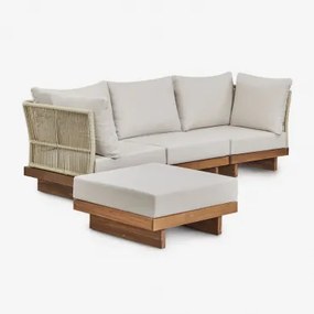Dailin 3-delige Modulaire Bank Met 2 Hoekstoelen En Voetenbank In Acaciahout Acacia Bruin - Sklum