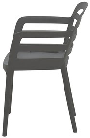 Garden Impressions Mira balkonset 3-delig - Faria tuintafel Ø60 cm - donker grijs