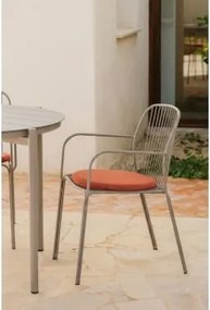 Pack Van 2 Tuinstoelen Met Armleuningen Van Staal Anerina Moka Bruin & Terracota - Sklum