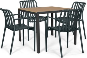 Tuinset 4 personen 909 cm Kunststof Grijs Domani Furniture Alba/Creta